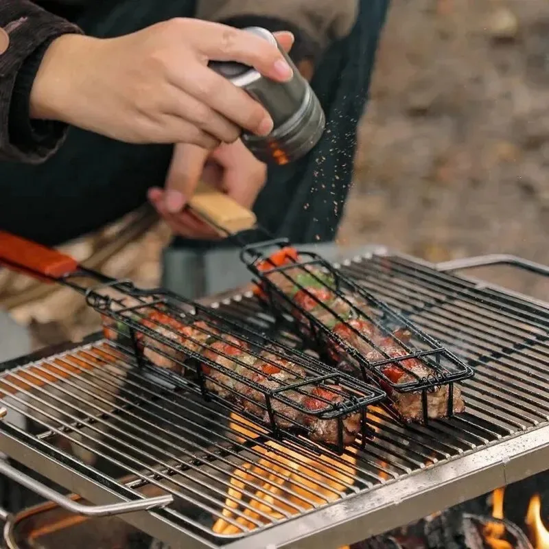 Wooden Handle BBQ Grilling Bas - Corn Dog Stick review and price